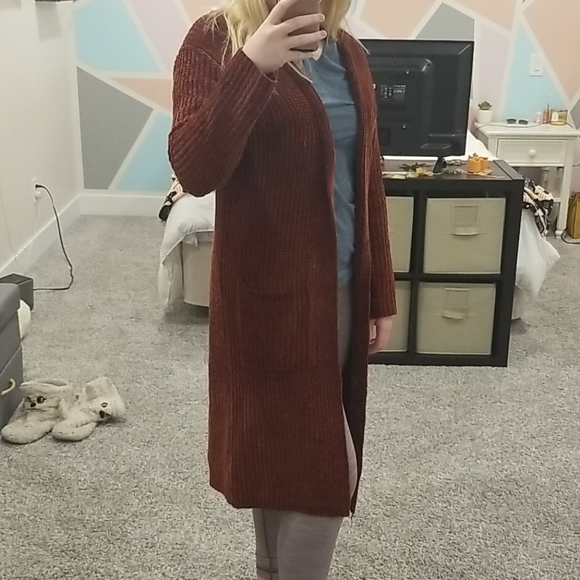 Burnt Orange Knit Cardigan - Picture 3 of 3